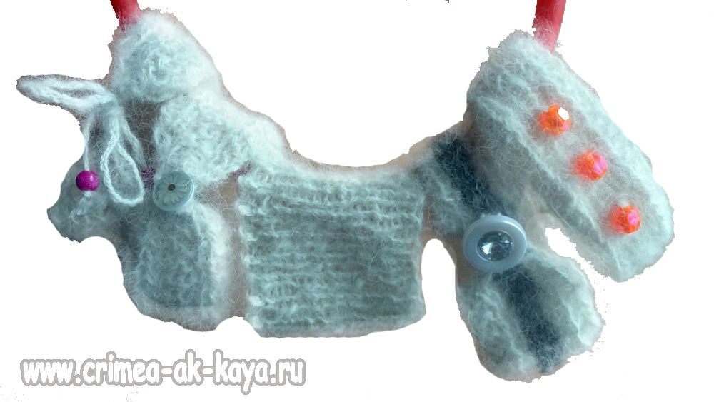 напульсники на запястье из собачьей шерсти