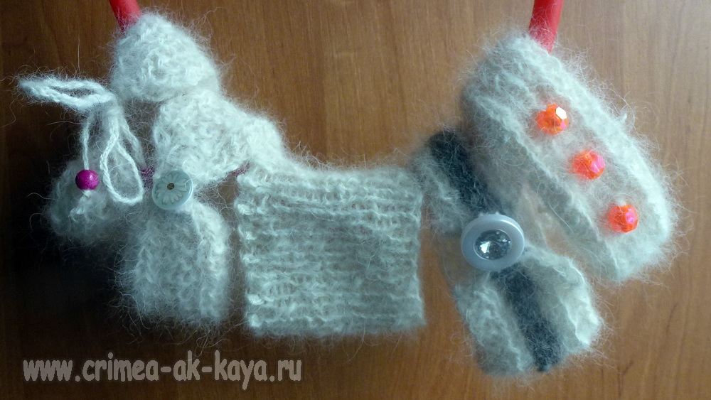 напульсники на запястье из собачьей шерсти